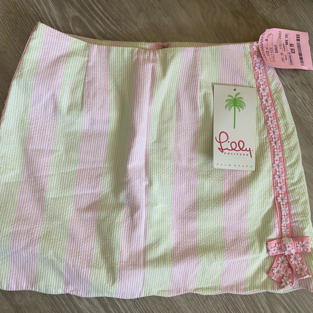 Lilly Pulitzer Pink and Green Diaper Cover with Ruffled Trim